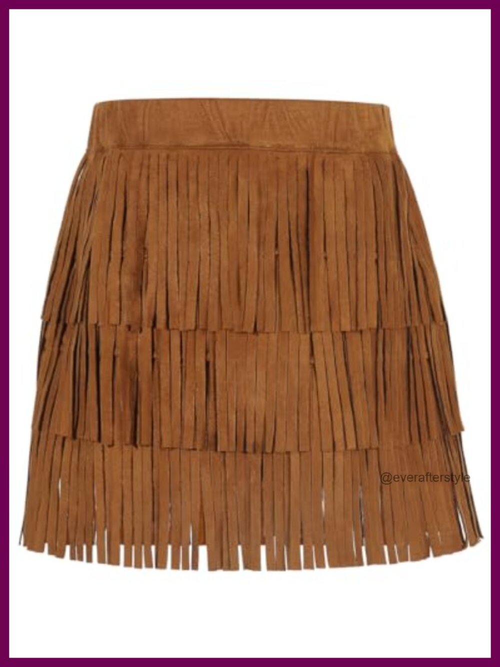 Suede Fringe Skirt Boho Tassel Layered Ruffle Tiered Western Cowgirl
